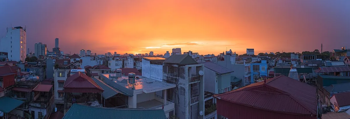 Sunset over Hanoi After the Rain, contextual view for travelers planning a trip in Vietnam