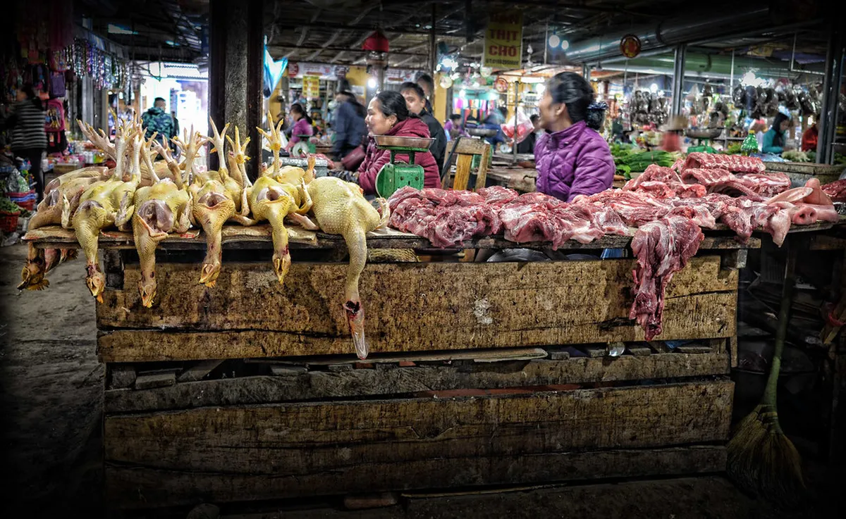 Meat Market in Hanoi's Old Quarter, shown in the Why Take a Food Tour in Hanoi? section of this Vietnam travel guide