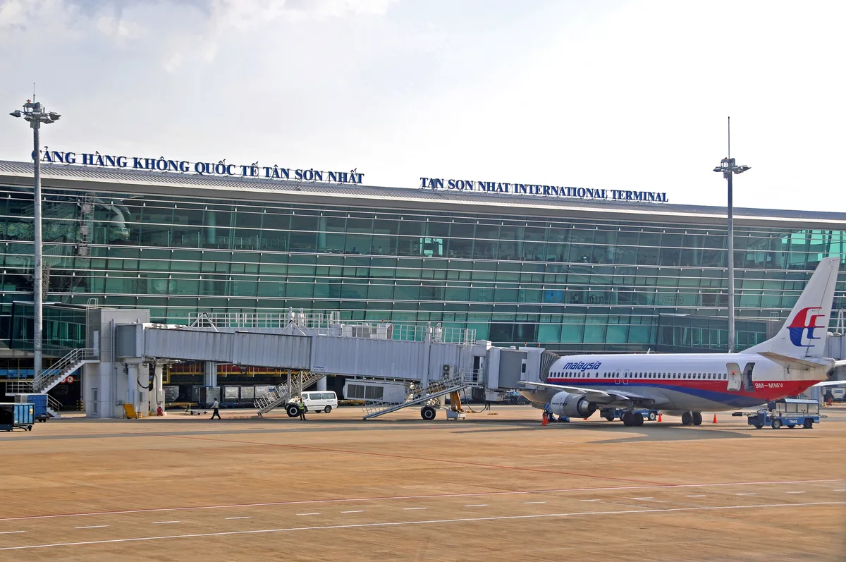 Aircraft and terminal buildings at Tan Son Nhat Airport in Ho Chi Minh City