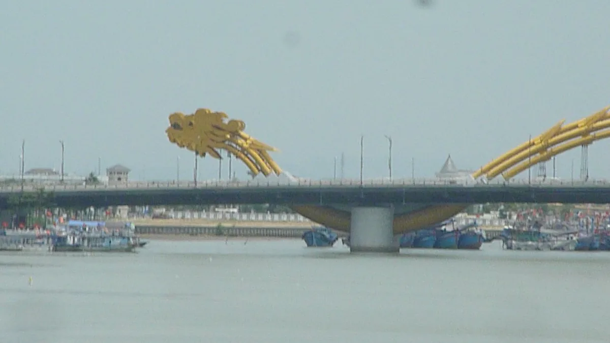 Dragon Bridge spanning the Han River through central Da Nang