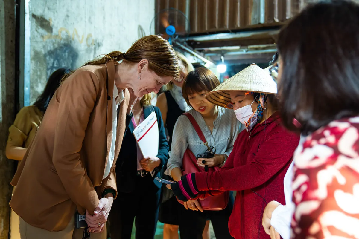 Administrator Power is shown how to use the VECA app, contextual view for travelers planning a trip in Vietnam
